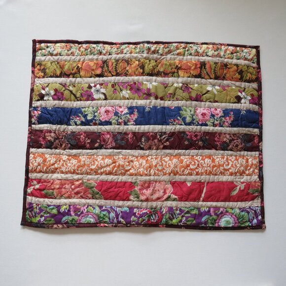 Large Quilted Patchwork Stripes Standard Pillow Case The Company Store Old Stock - Picture 1 of 16